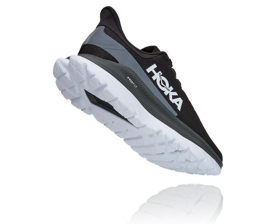 Hoka Australia One One Mach 4 - Womens Running Shoes Black/White - LYFVG-1543